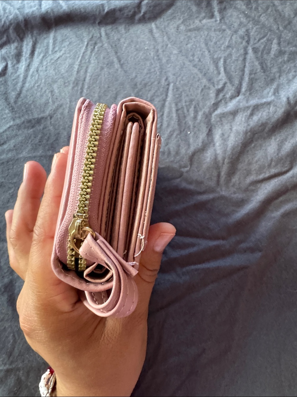 Compact Pink Women’s Wallet with Wrist Strap - - Picture 4 of 9